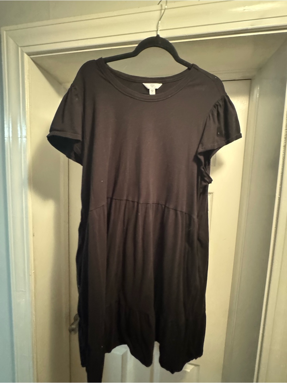 Time and Tru Black Short Sleeve Mini Dress